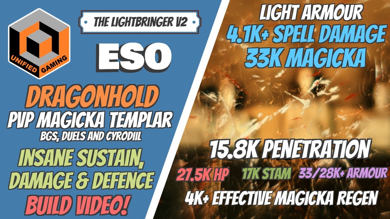 ESO Magicka Templar PVP build & gameplay - Elder Scrolls Online Dragonhold