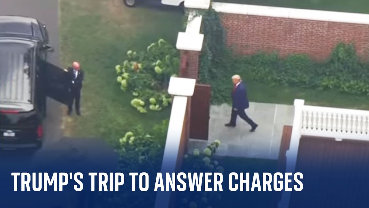 Donald Trump leaves home to head to Washington DC to answer charges