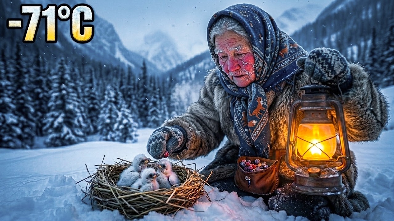 Surviving -71°C: A 90yo Woman Feeds Hungry Snowy Owls | Yakutia Survival