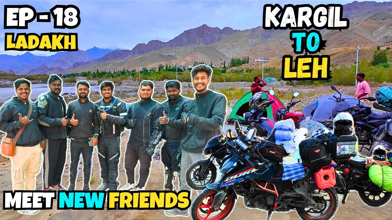 Day-9 Kargil To Leh 😍Meet New Friends Camping Night 🩵 Super Experience 💥 #ladakh #mrartist #duke390 