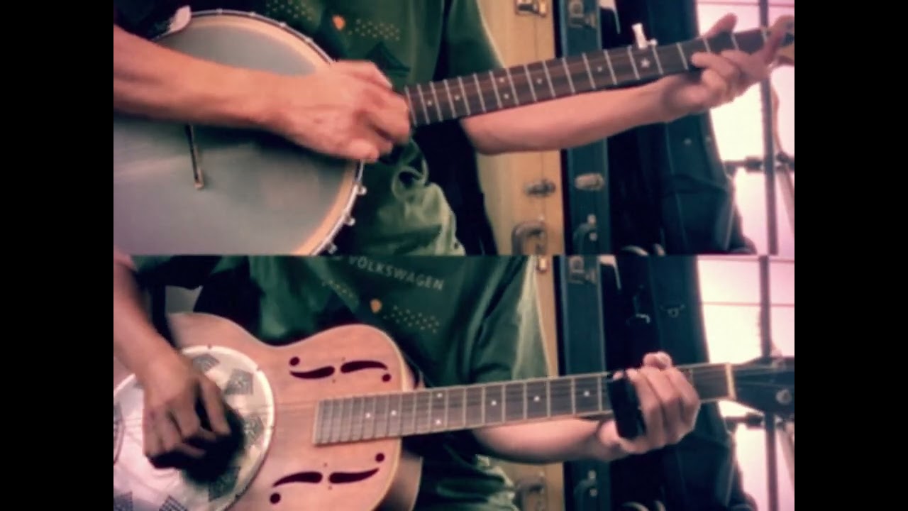 clawhammer banjo & resonator guitar slide play