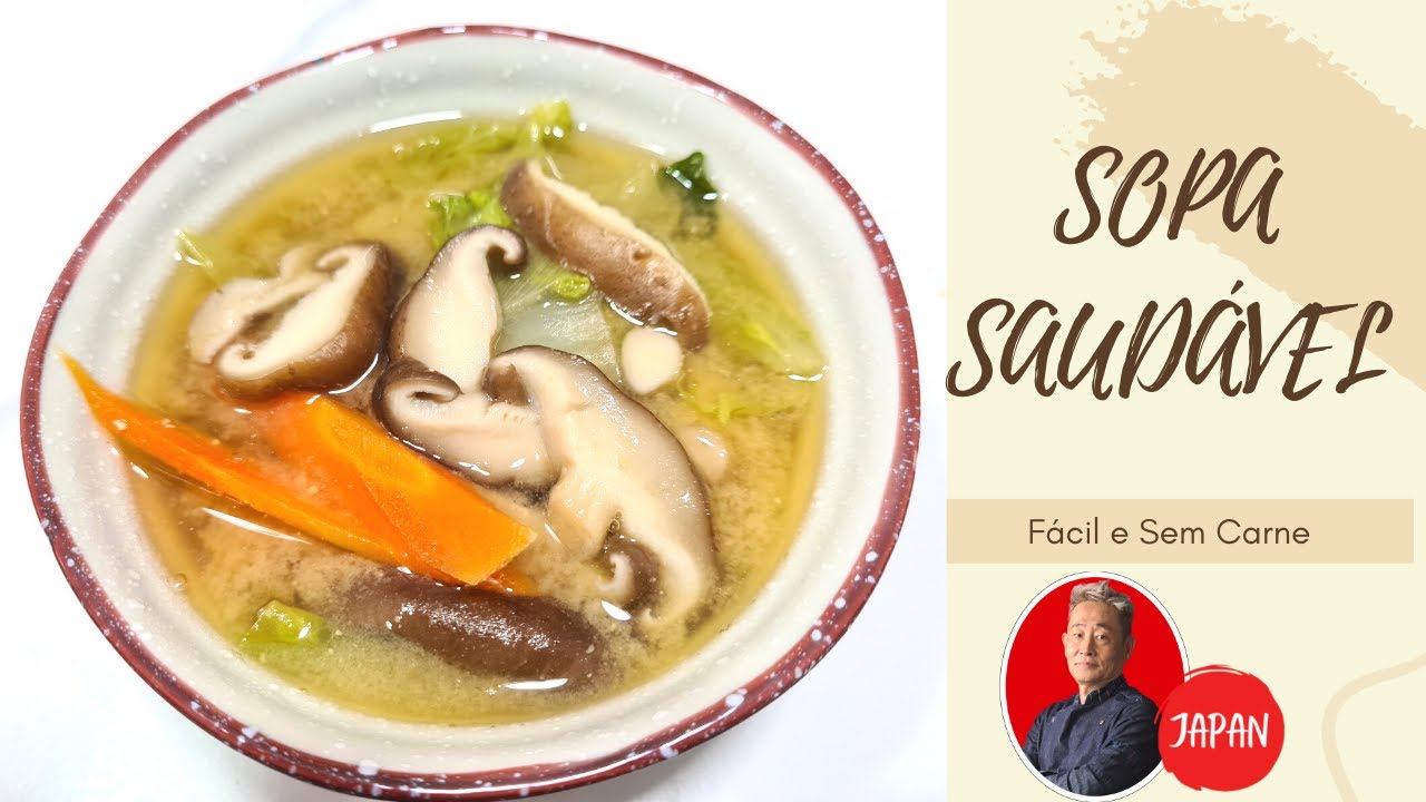 Sopa Japonesa sem carne e nutritiva.
