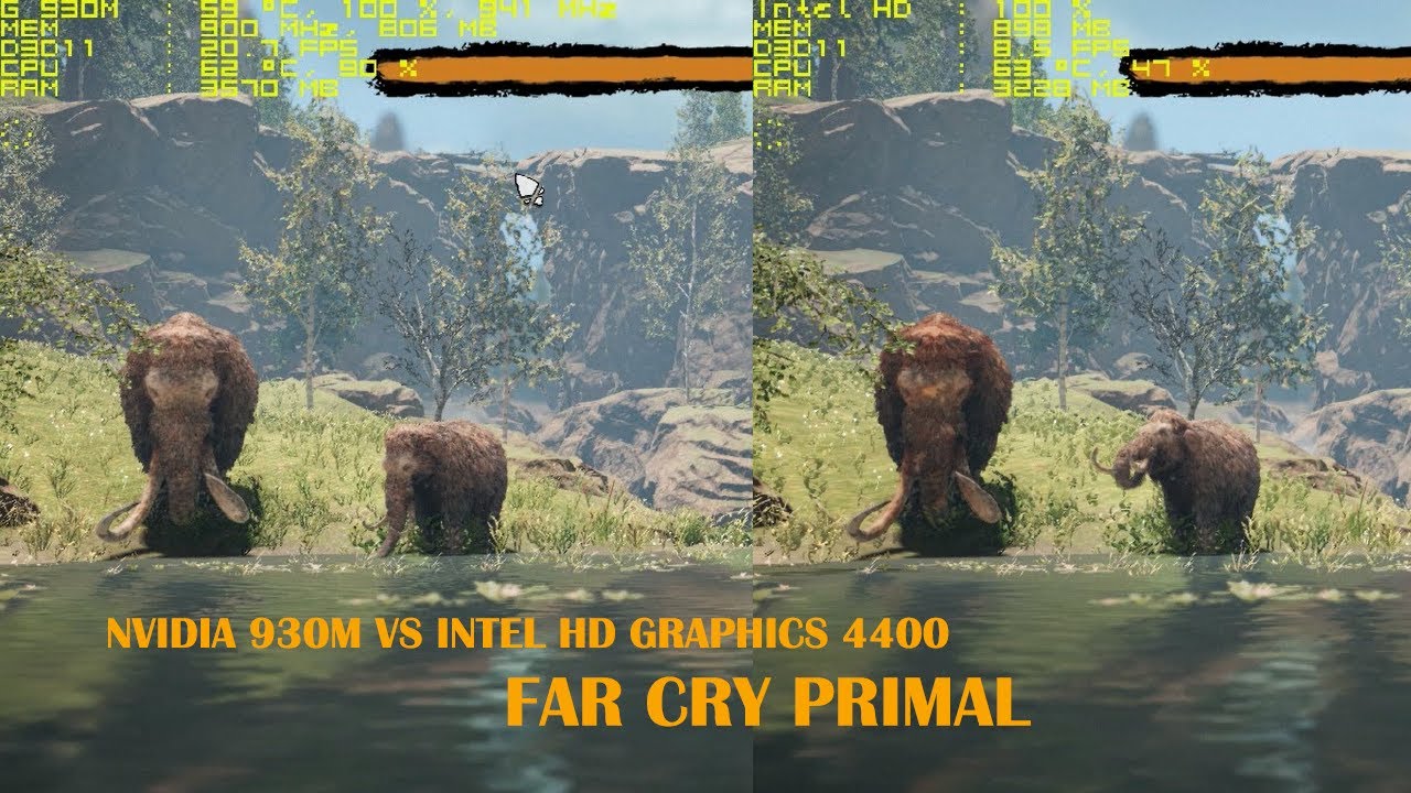 NVIDIA 930M vs  Intel HD graphics 4400 on Far Cry Primal