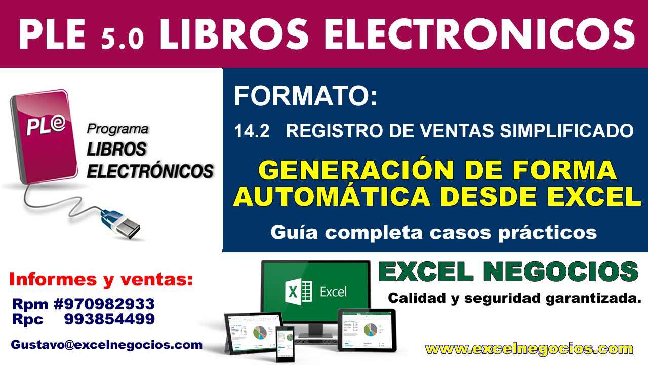 PLE 5.0.0.5 FORMATO 14.2 REGISTRO DE VENTAS SIMPLIFICADO (Macros en Excel)
