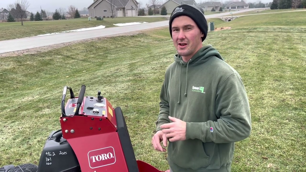 30” Toro stand on aerator overview