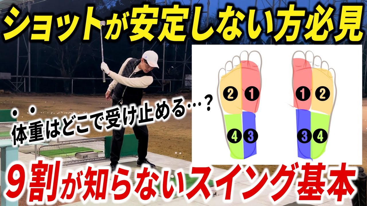 【上手な人は必ず出来る】正しい体重移動のやり方と簡単な練習方法を解説。ショットの安定感が格段に良くなります。【スイング基本】