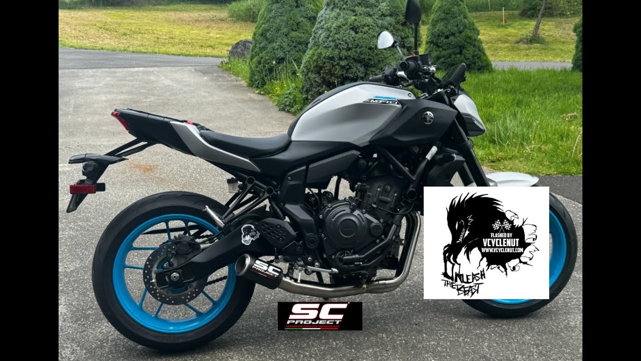 2025 Yamaha MT07 SC Project exhaust testing and tuning results: Flashed by Vcyclenut