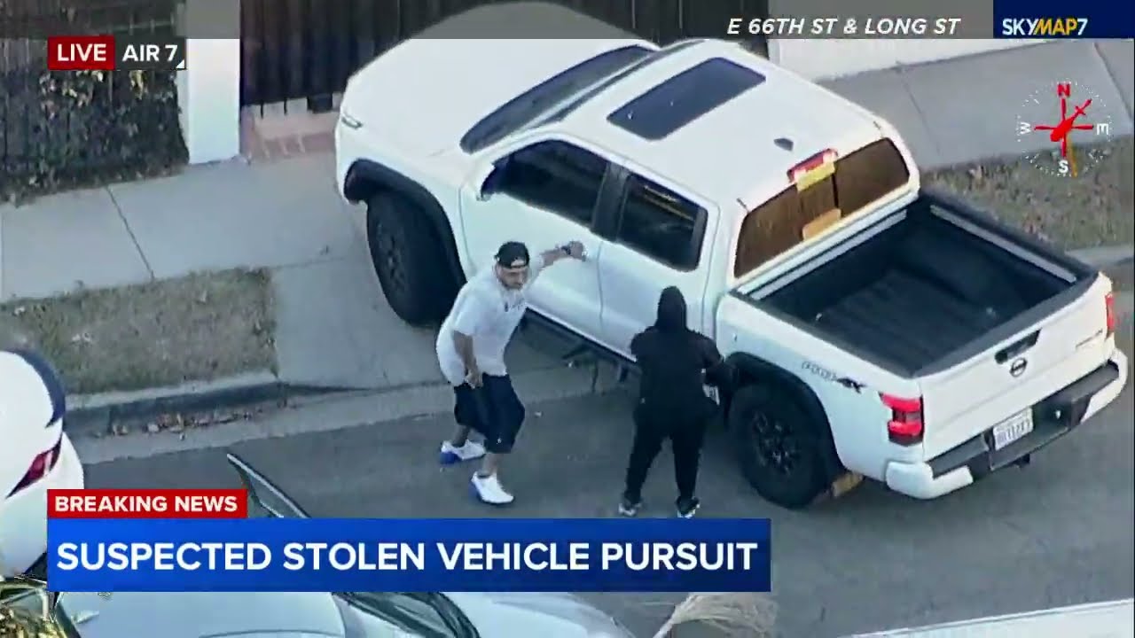 FULL CHASE: Authorities chasing grand theft auto suspect through South Los Angeles area