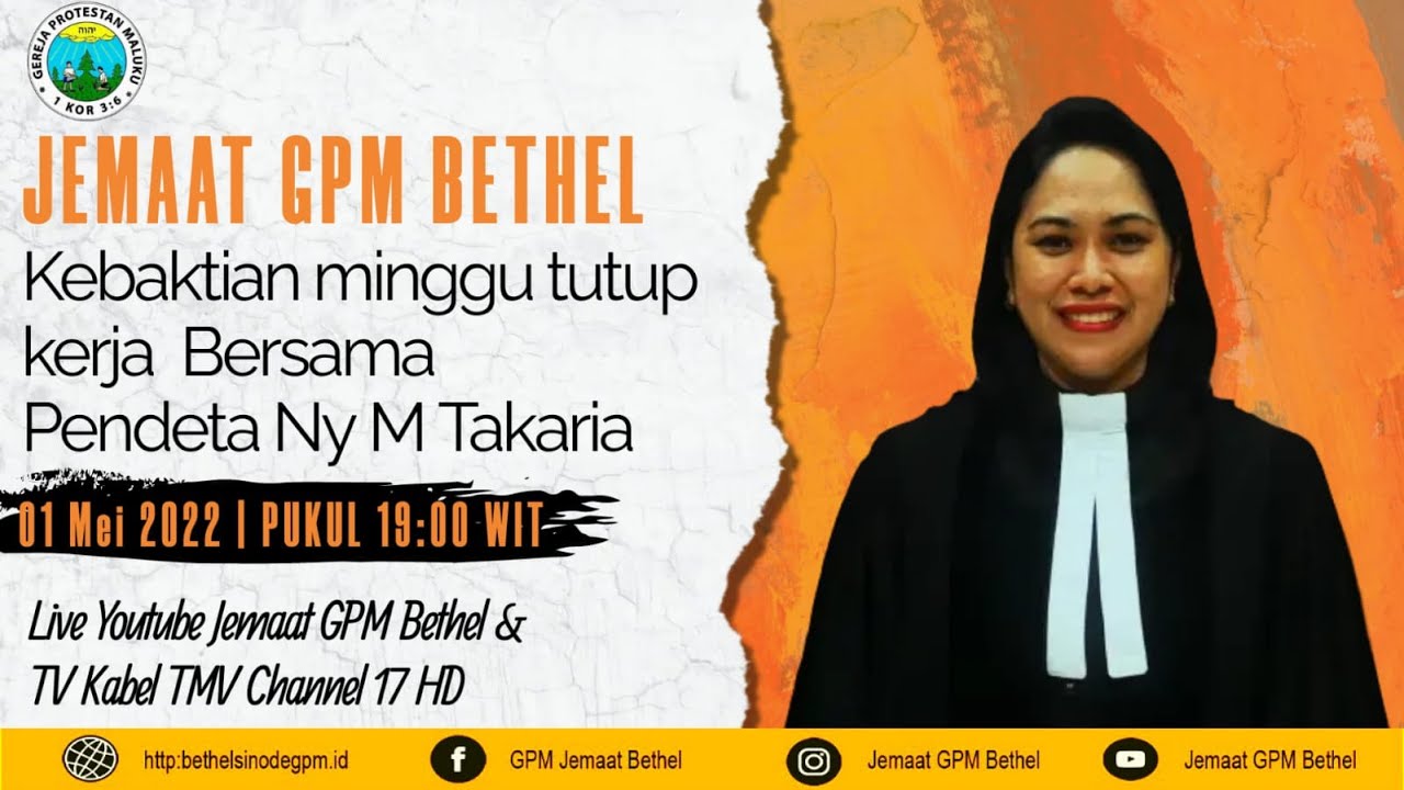 Kebaktian Minggu tutup kerja Bersama pendeta Ny M Takaria