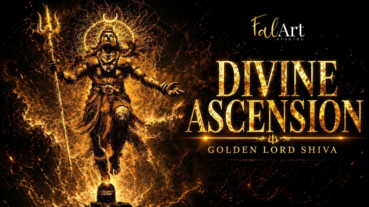Divine Ascension – Golden Lord Shiva | 8K Spiritual Artwork