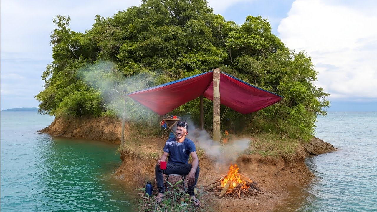 ILHA SELVAGEM: Acampamento e PESCA NOTURNA em uma ILHA totalmente inabitada