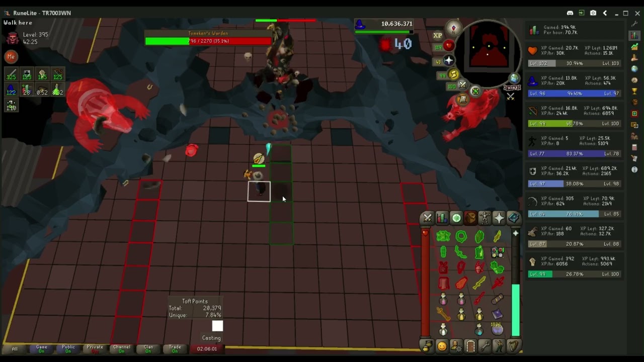OSRS TOA Warden P3 & P4 Insanity Skull Skip Sample Footage