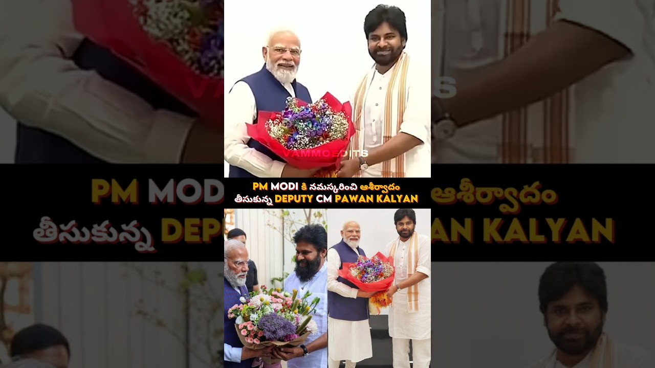 #PMModi కి నమస్కరించి ఆశీర్వాదం తీసుకున్న #DeputyCMPawan Kalyan #pawankalyan #Modi #janasena