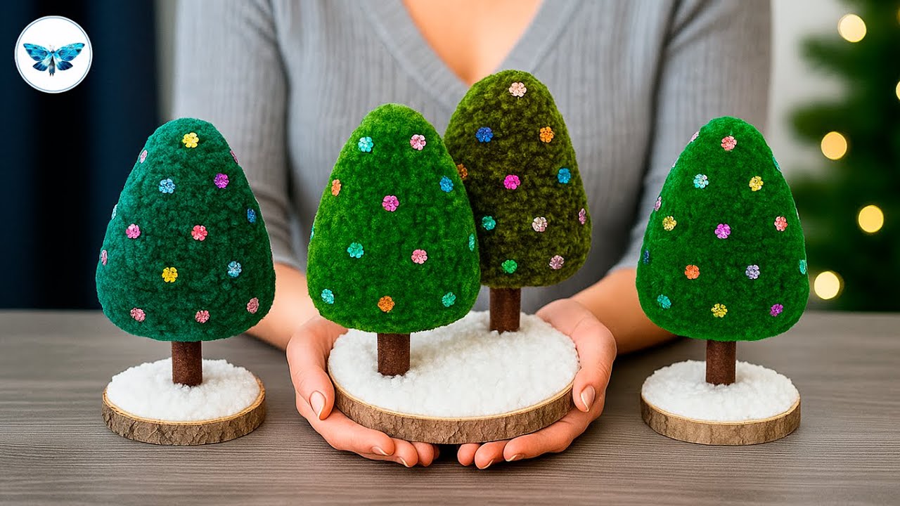 Fluffy and Cozy!🎄DIY Yarn Christmas Trees❄️You’ll be delighted!