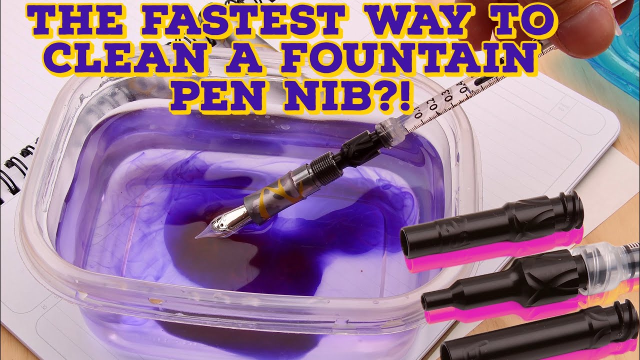 The fastest way to clean a fountain pen nib?! The Schon DSGN pen cleaning tool (luer lock adapter!)