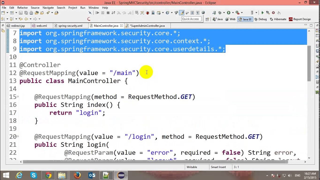 Authentication and Authorization in Spring MVC Security