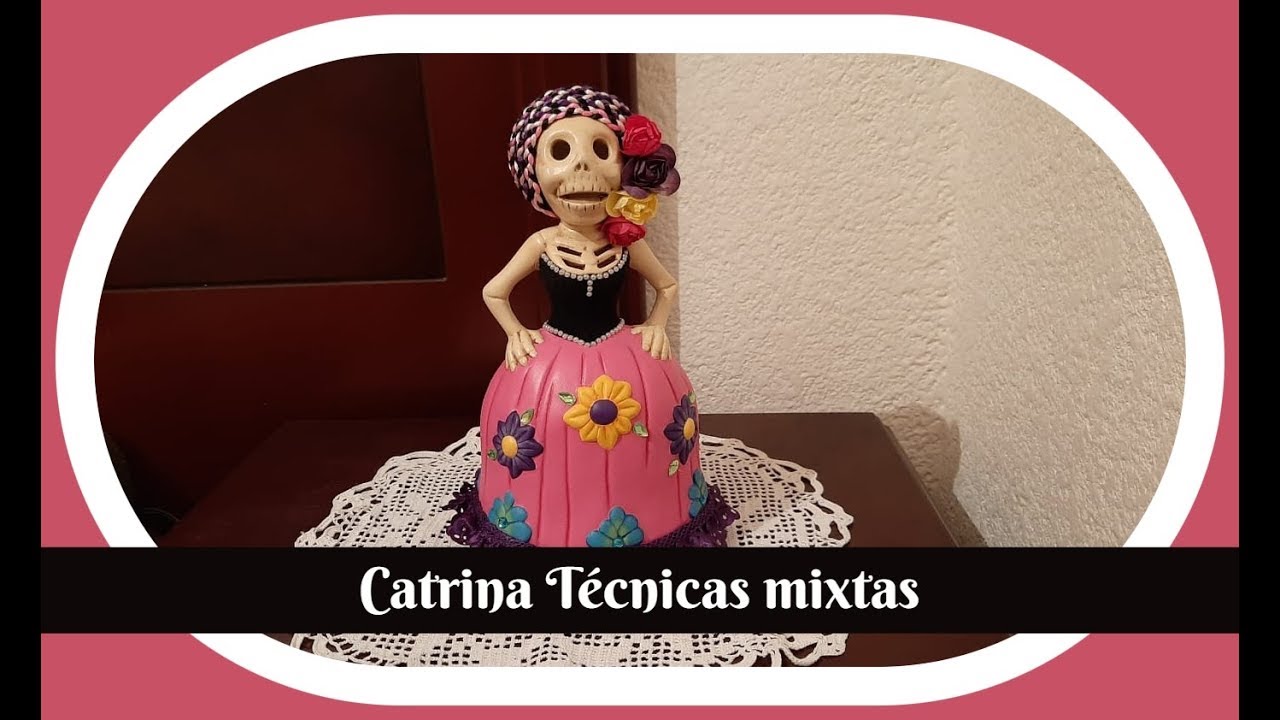 Pinta cerámica: Catrina con terciopelo en polvo