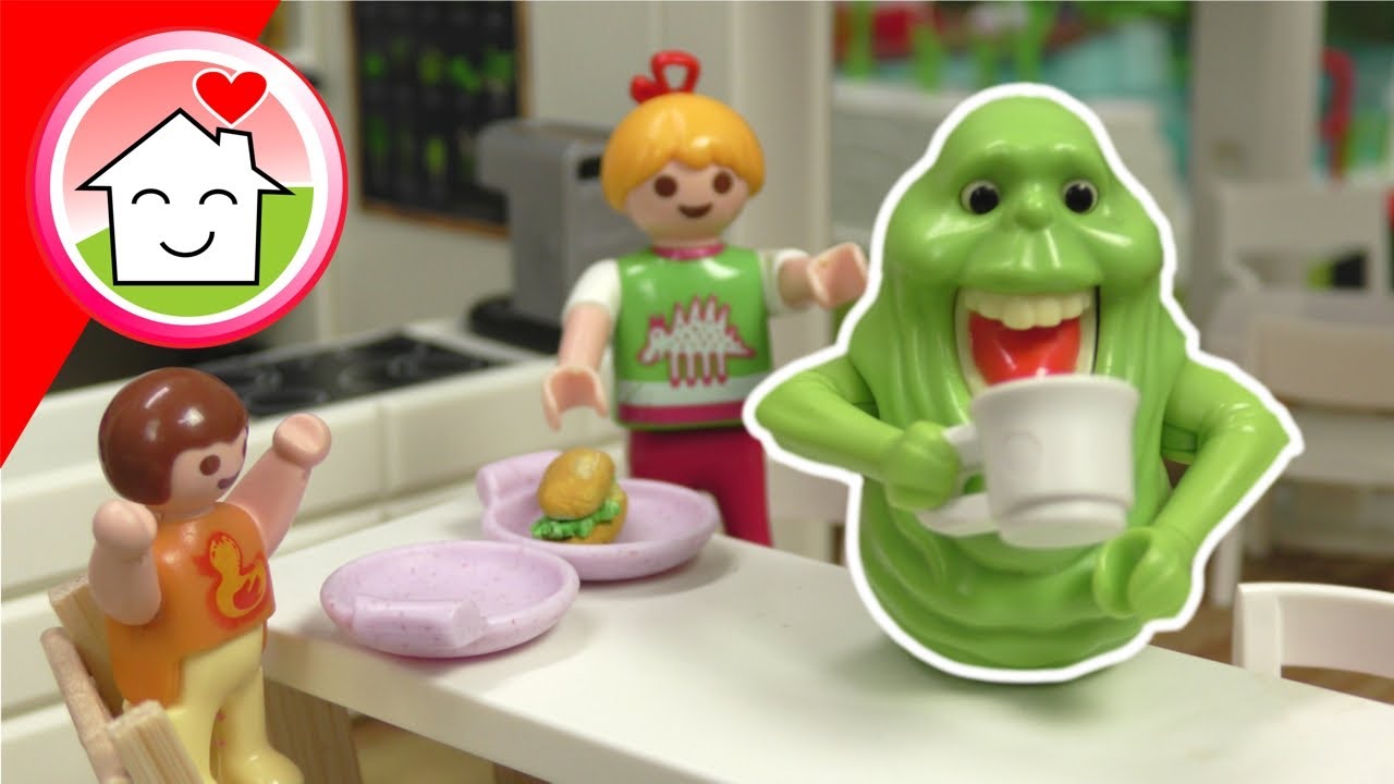 Playmobil Film Familie Hauser - Slimer bei Familie Hauser - Ghostbusters Video für Kinder