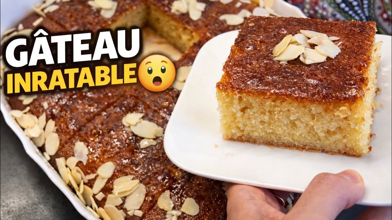 ⭐️BASBOUSSA parfaite à chaque fois : recette aux amandes avec MESURES PRÉCISES