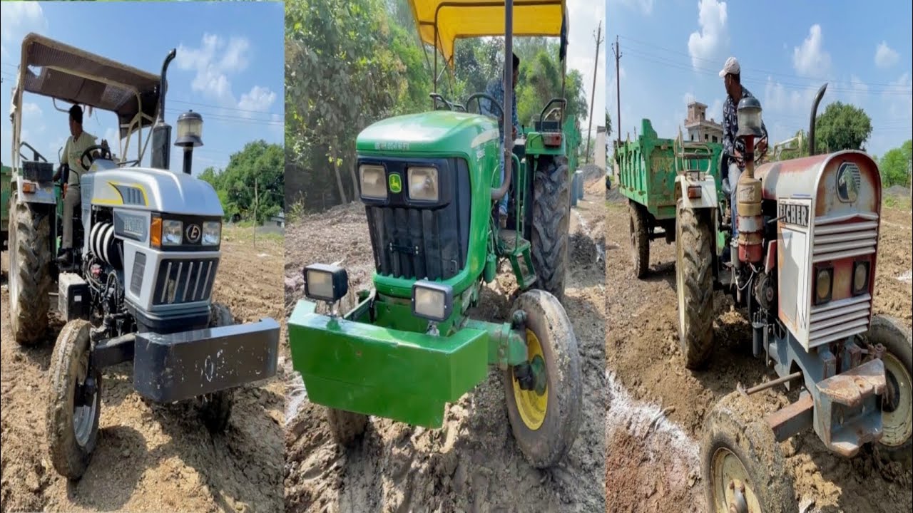 Part-1 | Trolley Reverse आज देखेंगे किसमे कितना है दम Eicher 485, 242 Sonalika 60 Rx याJohn Deere