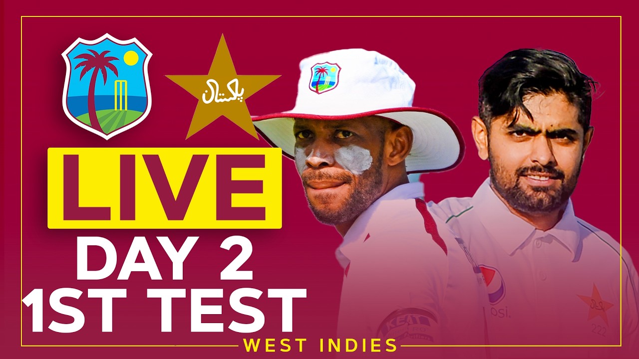 🔴 LIVE | West Indies v Pakistan | 1st Test Day 2