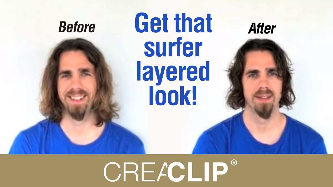 How to cut Men's Layer haircut long hair- Get that surfer layered look!