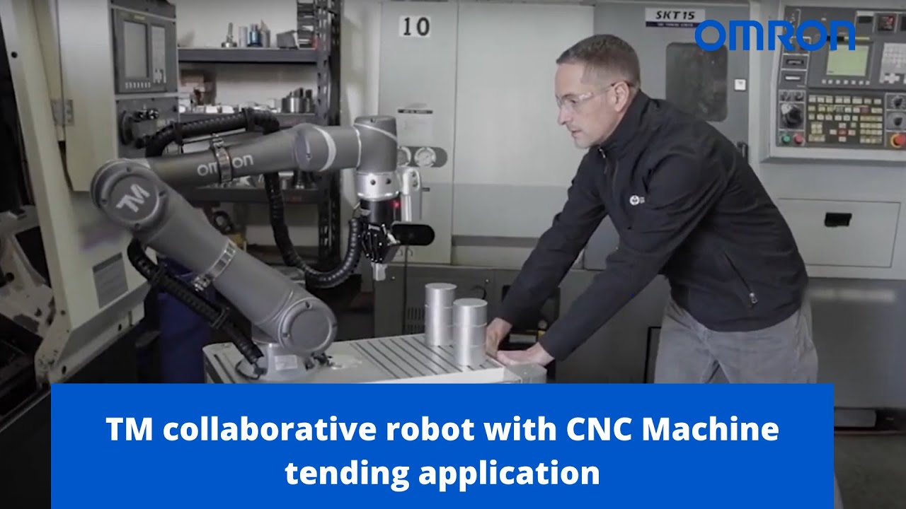 Omron TM collaborative robot with CNC Machine tending application