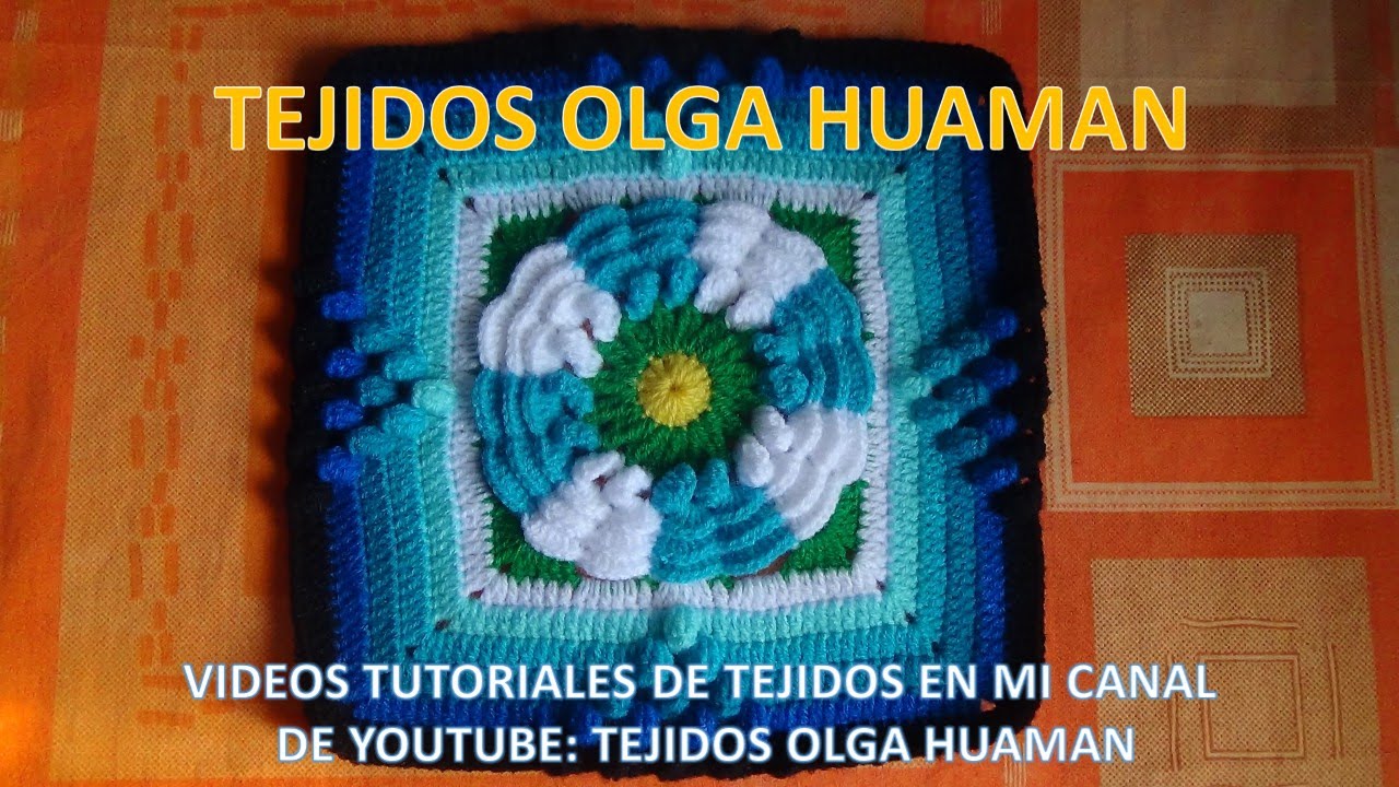 flor de dos colores tejido a crochet para colcha paso a paso video 3