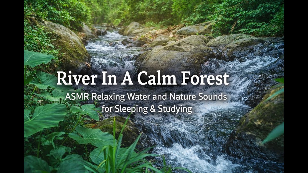 River In A Calm Forest | ASMR Relaxing Water and Nature Sounds for Sleeping & Studying
