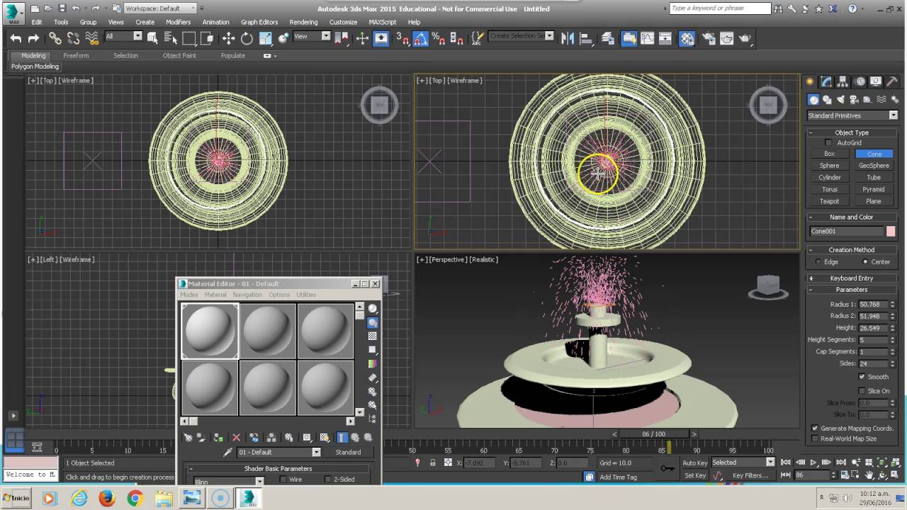 3DSMAX 01 Efectos Visuales Sistemas de partículas fuente y líquidos