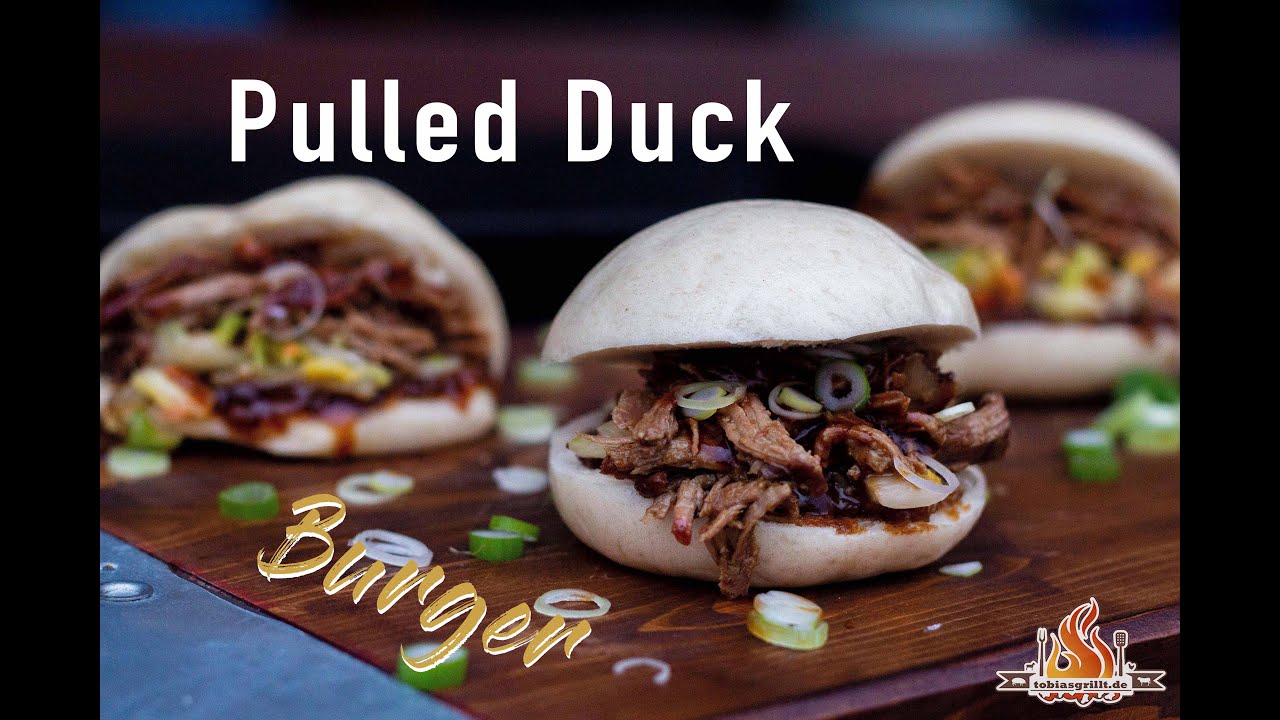 Der Pulled Duck Burger | 🍔 Enten Burger mit Kimchi vom Gasgrill
