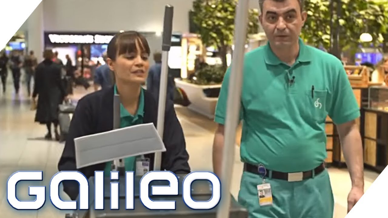 Die Arbeit der Flughafen-Putzkolonne | Galileo | ProSieben