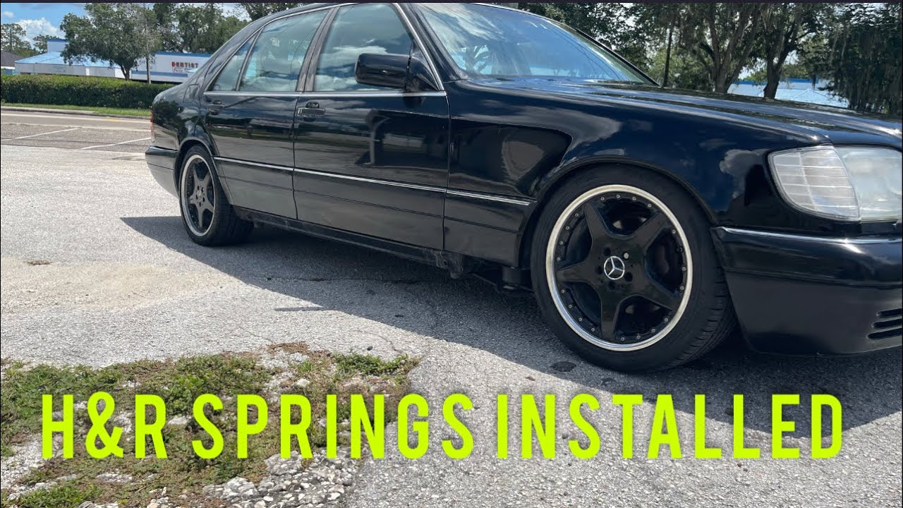W140 s500 Dr Dre gets slammed on H&R Springs and Bilstein shocks