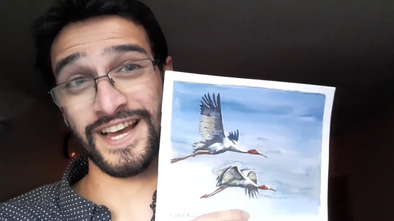 Saras Crane - Painting the Tallest Flying Bird