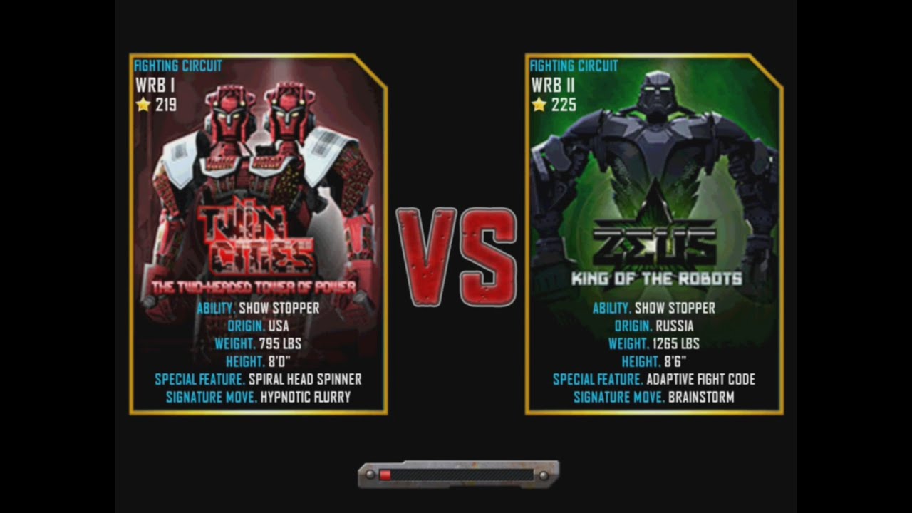 Real Steel WRB Twin Cities VS Zeus NEW graphics blows