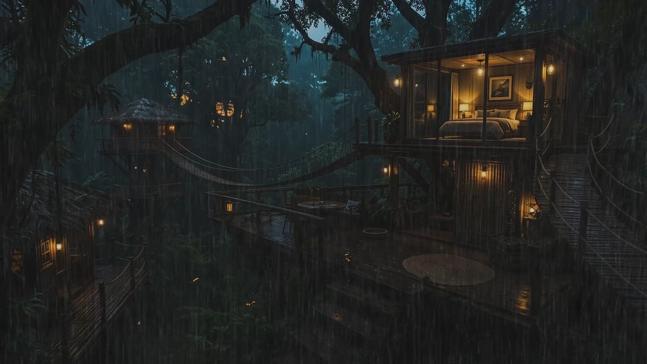 Gentle Rain Falling Softly on a Hidden Forest Cabin 🌲 | Peaceful Sleep Sounds
