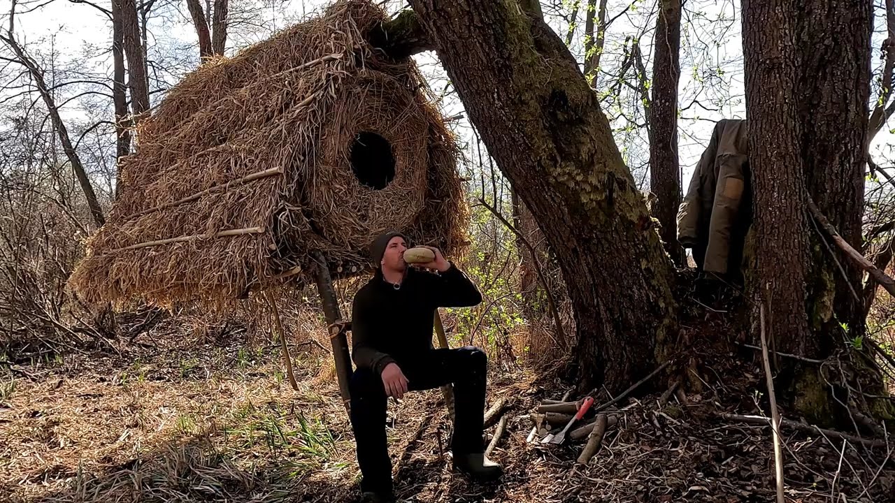 Building a cozy secret hideaway deep in the heart of the wilderness