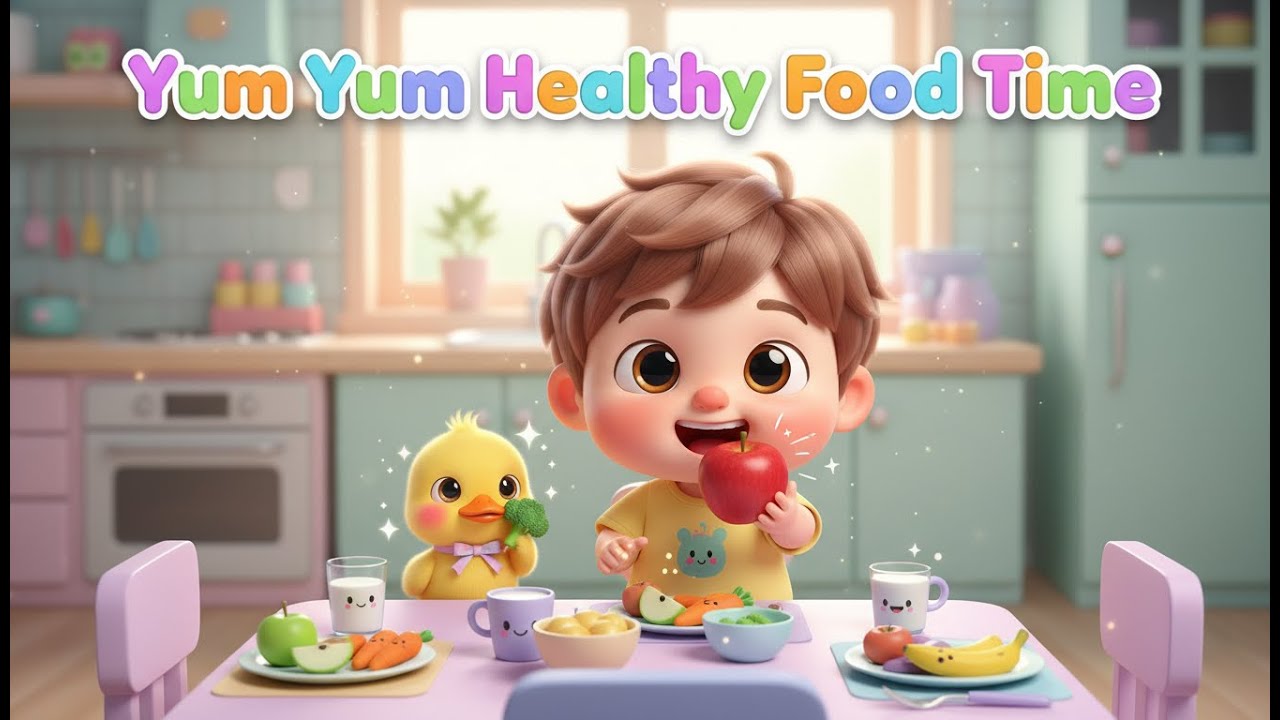 Yum Yum Healthy Food Time – Nursery Rhyme, Toddler Learning Nutrition Fun Playful Mealtime Adventure