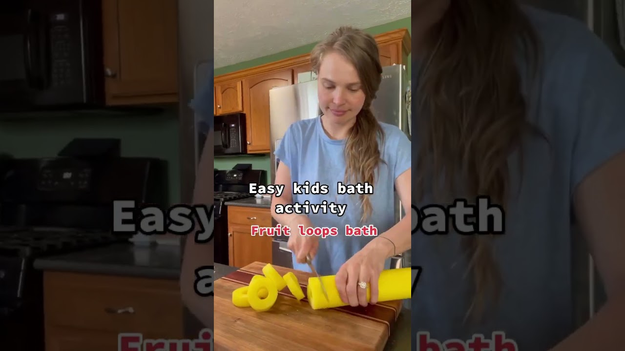 Easy bath or water play activity if you have pool noodles!