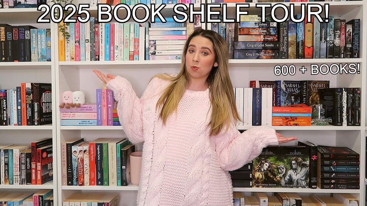 2025 BOOK SHELF TOUR! Every Book we Own in our Home Library! 600 + Books