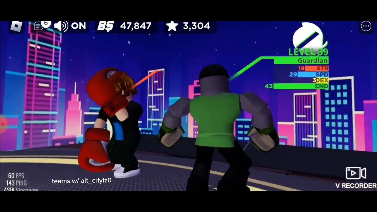 random 2v2 matches in Roblox Boxing League class B