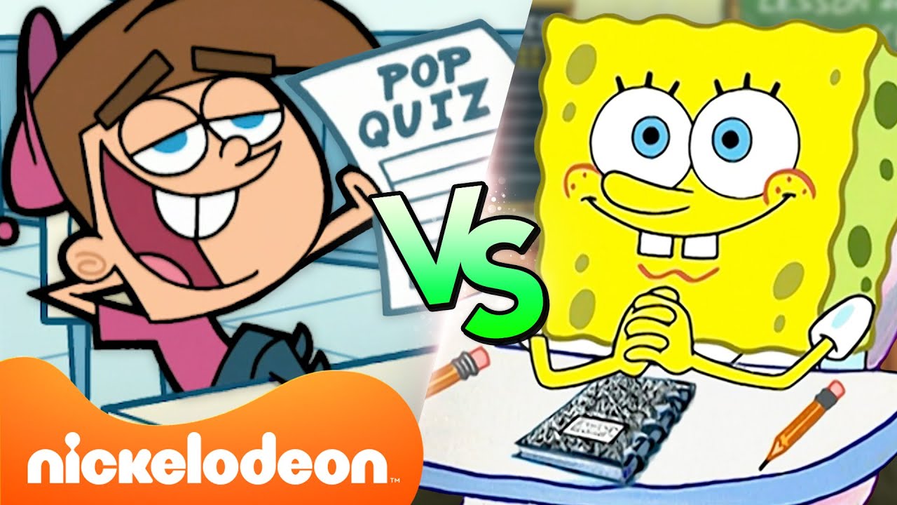 Bob Esponja contra Timmy Turner 💥 ¿Quién es el mejor estudiante? | Nickelodeon en Español