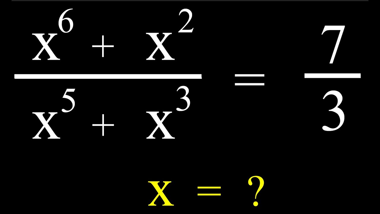 Хорошая задача по алгебре | Математическая олимпиада x = ?