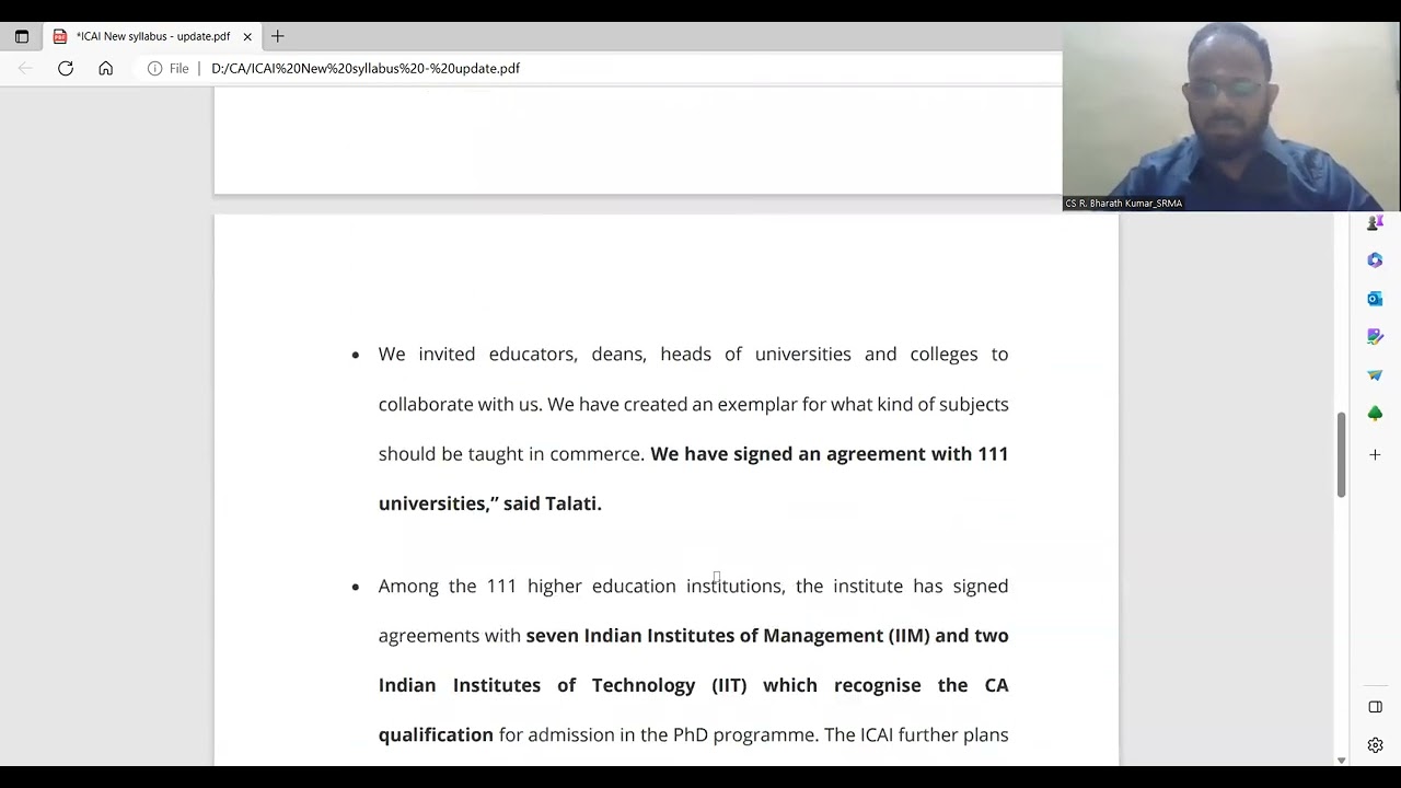 ICAI New Syllabus update - CA Foundation, Intermediate & Final exams