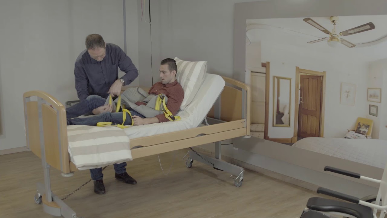 Handi-Move : using the toilet-hygiene sling -  bed 2