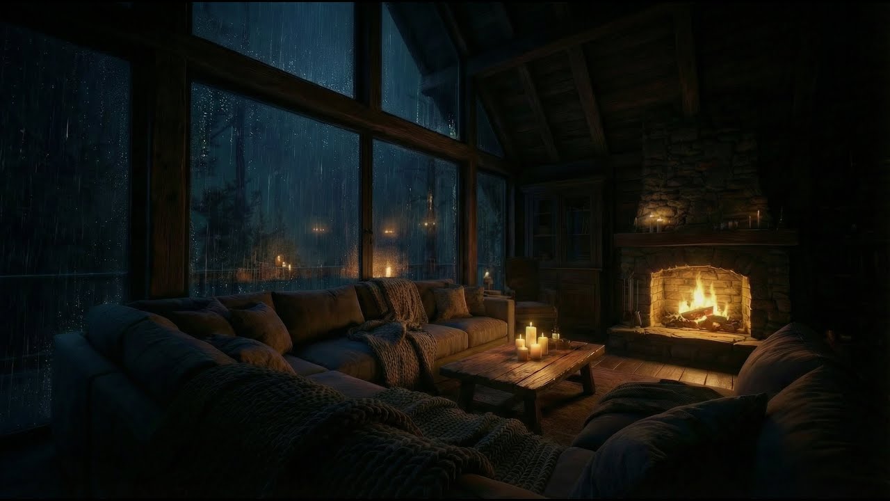 Secret Ranger's Cabin in the Woods 🏹 Relaxing Guitar & Heavy Rain Ambience