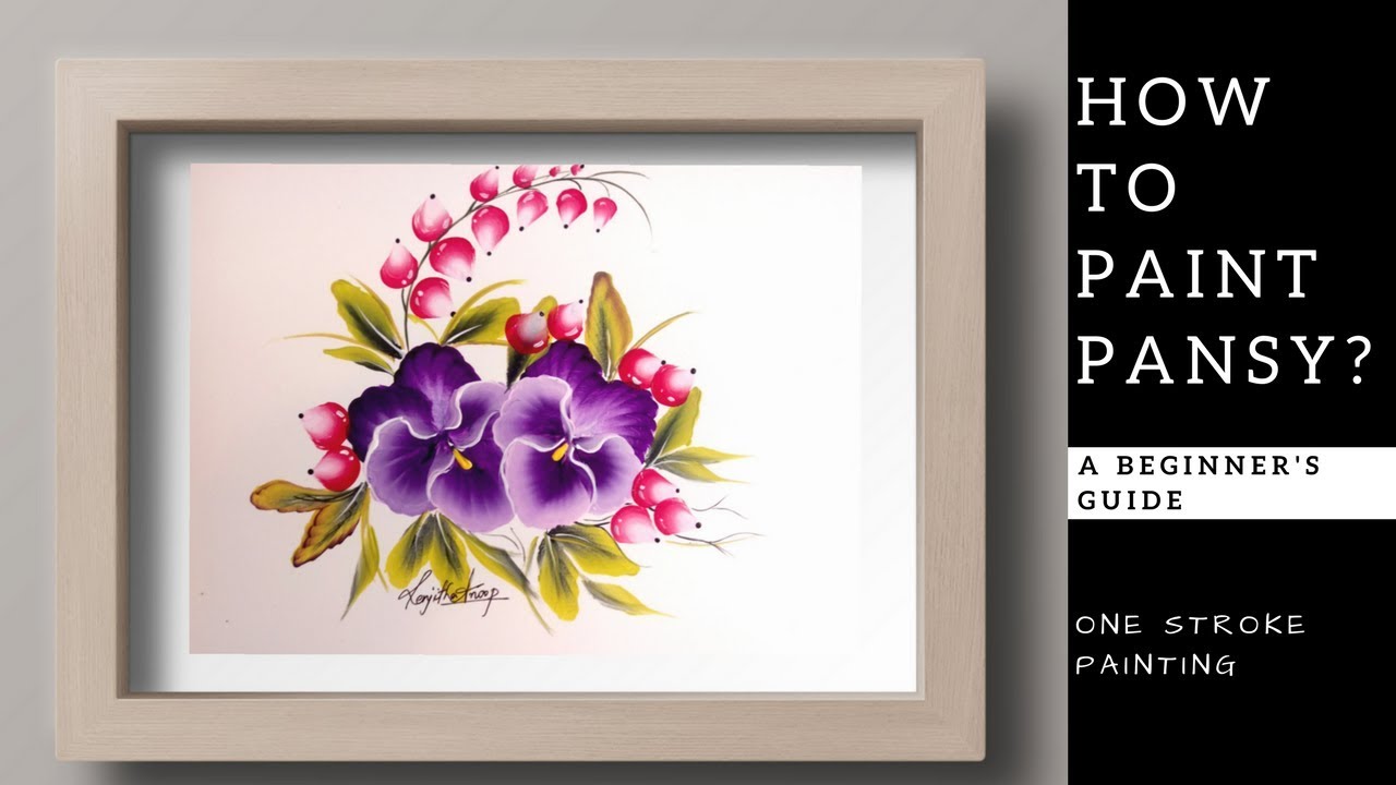 How to paint Pansy flower | One Stroke Painting  | Quick And Easy | DIY