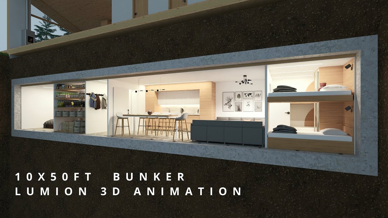 Inside a 6-Person Bunker &ndash; 3D Animation Walkthrough | LUMION | KIEV DESIGN ONLINE STUDIO