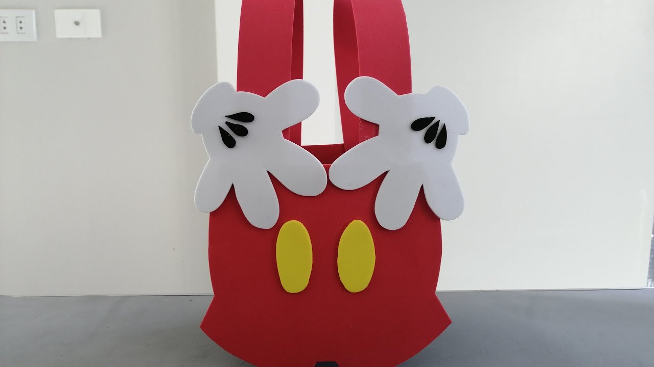 COMO HACER UN DULCERO DE MICKEY MOUSE DE FOAMI / MICKEY MOUSE CANDY BAG
