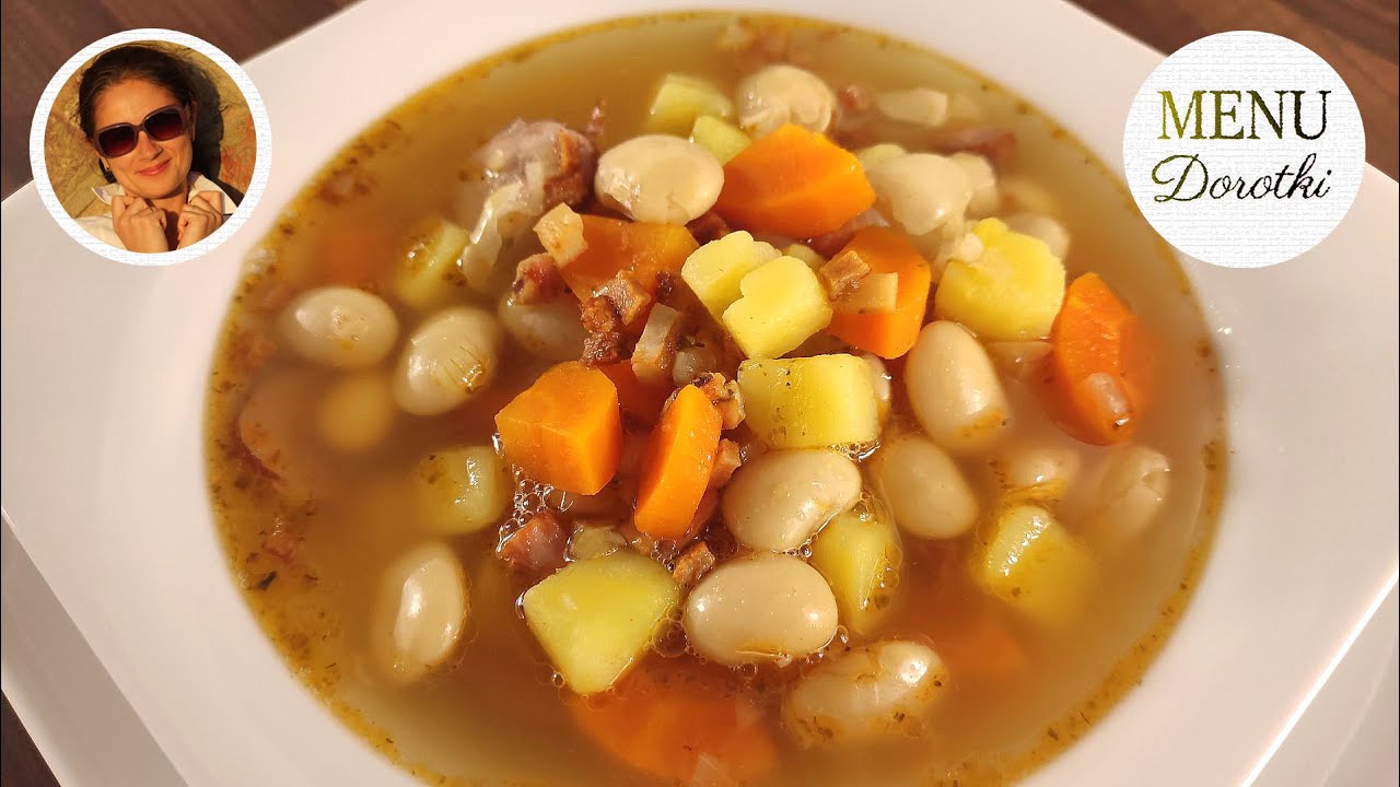 Zupa fasolowa z kiełbasą i boczkiem. Pyszna, sycąca i rozgrzewająca. Prosty przepis MENU Dorotki.